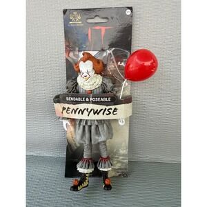 The Noble Collection IT Pennywise BendyFigs Bendable Action Figure Horror 7in